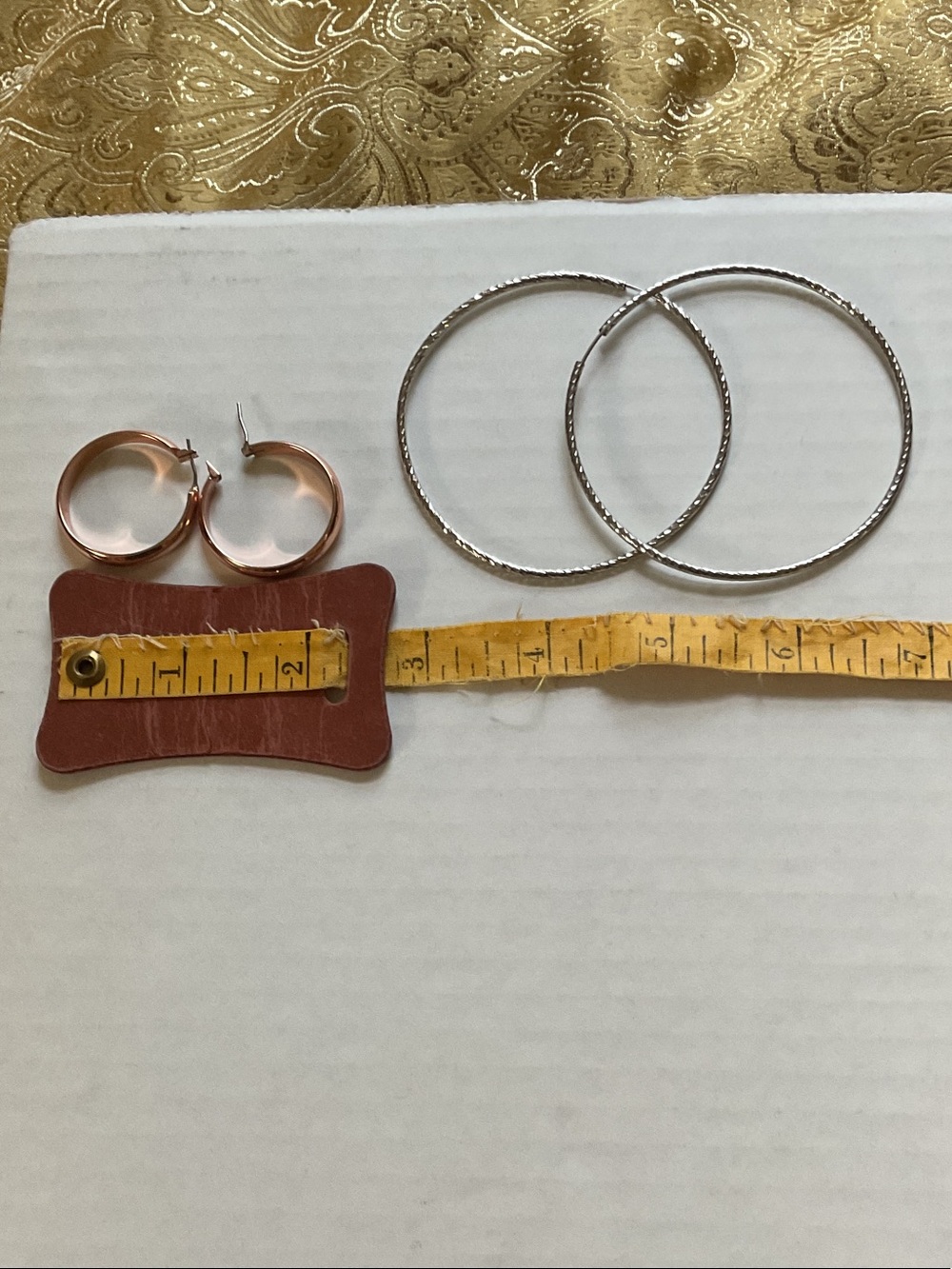 Hoop earrings, 2 pair  -silver-tone and copper-tone  for pierced ears.